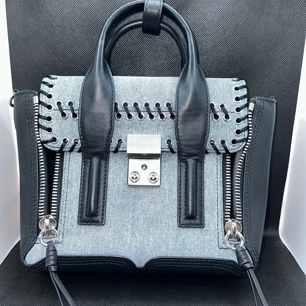 3.1 Phillip Lim Denim and Black Leather Pashli Mini Satchel - Picture 4 of 11